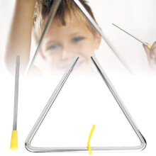 6inch steel music triangle instrument with yellow hanger ideal for rhythm E on