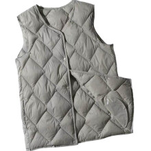 Women's Lightweight Quilted Vest Diamond Pattern Packable Sleeveless Jacket With Button Placket Khaki L Style M03
