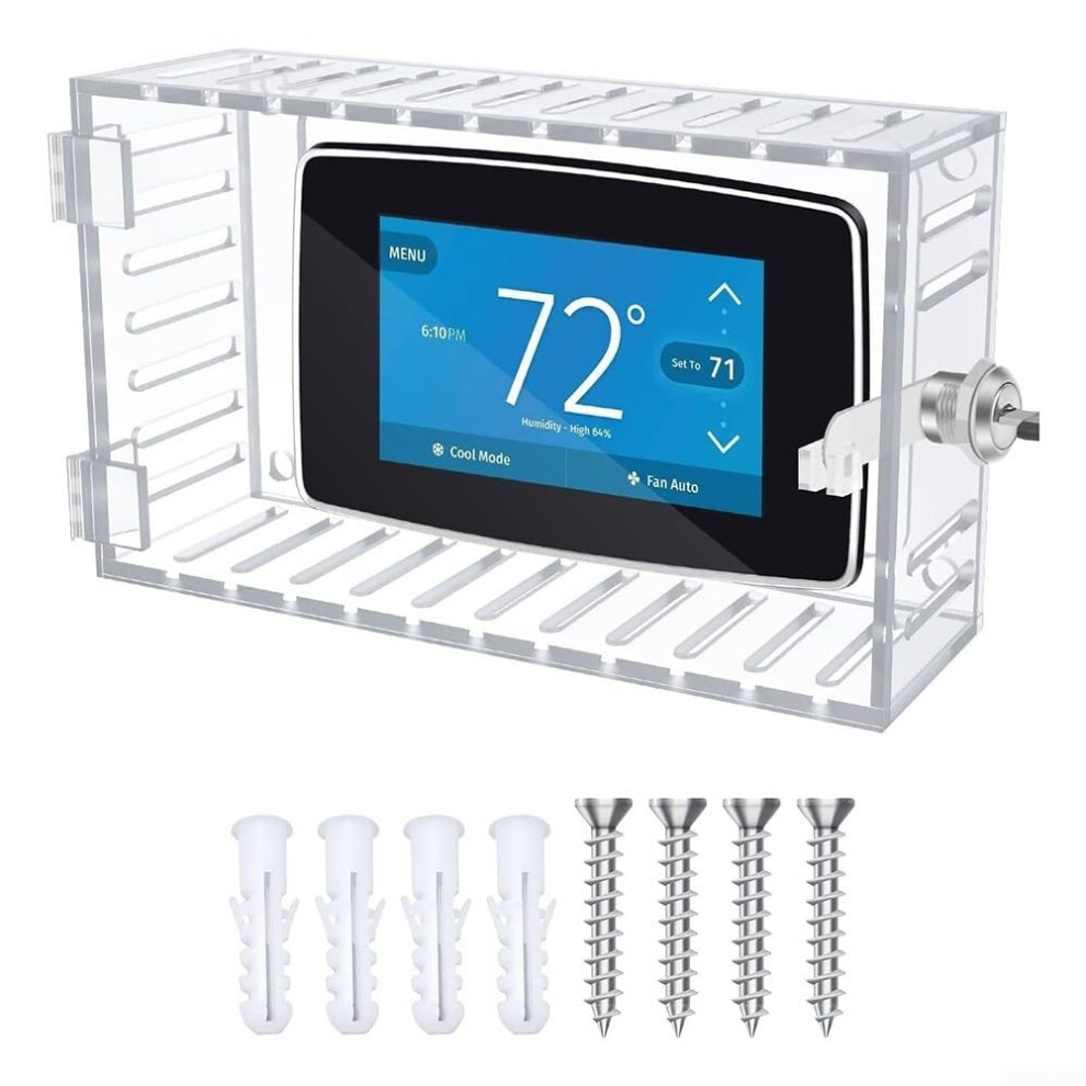 Functional and secure thermostat lock box with practical key system