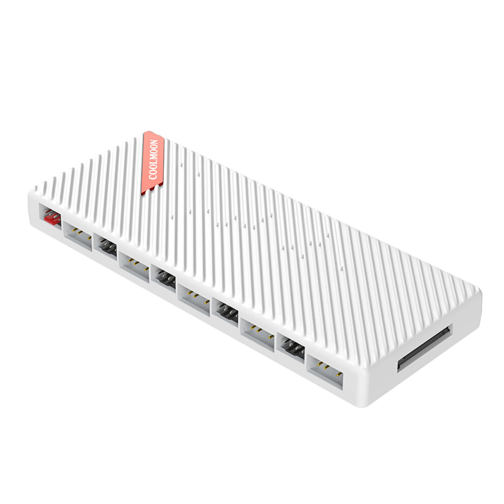 20Port Argb Pwm Fan Hub And 5V 12V Rgb Controller With Multidevice Sync And Custom Lighting Effects White 9189345356674