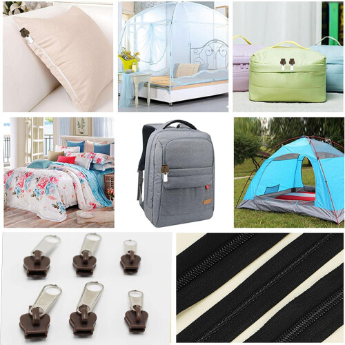 Zipper  kit, durable zipper fixing accessories, removable slider replacement set, 6 pieces brown. 1