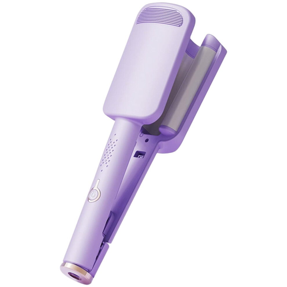 Triple Barrel Curling Iron with Ceramic, 4 Heat Settings, Automatic ShutOff, Purple Hair Waver