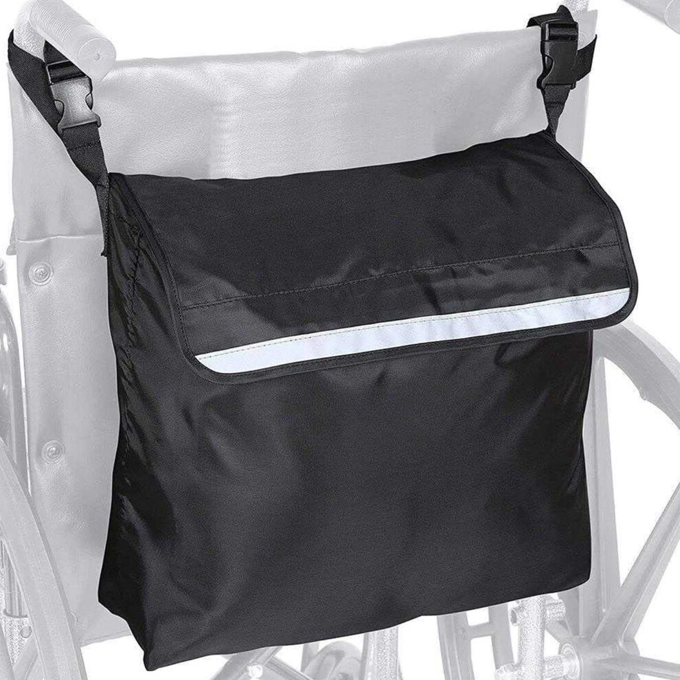 Black Wheelchair Backpack Bag Outdoor Rear Storage Pouch 200g