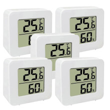 Mini Hygrometer Thermometer Digital Humidity Meter, 5Pack, Indoor Temperature And Humidity Monitor For Greenhouse
