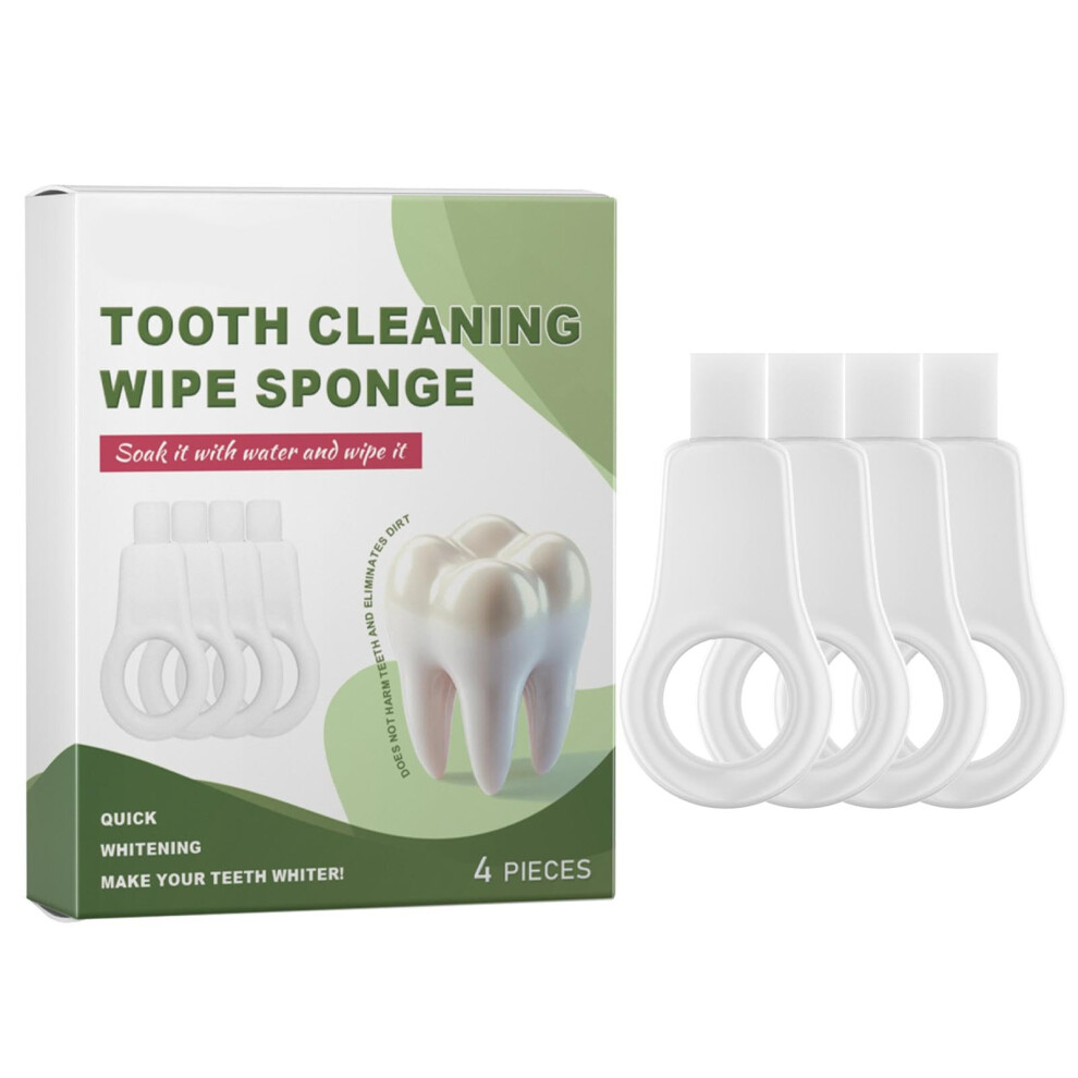 Sponge Teeth Cleaning Wipes, Pack of 4 Dental Care Wipes for Travel and Home