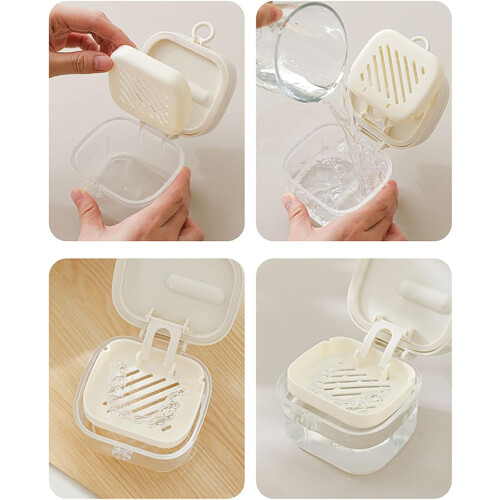 Teething Bath with Mirror, Teeth Protection Cover, Cleaning Tool Set, White 1