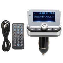 Transmissor FM Bluetooth para carro, tela LED com detecção de voltagem, duas portas USB, controle remoto, suporte para reprodução em microSD e