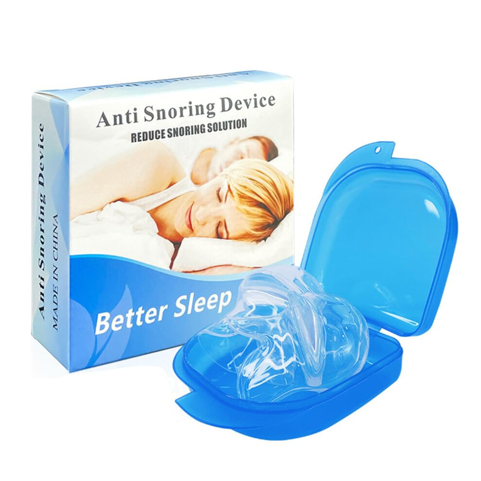 White Pack Of 2 Antisnoring Mouthpiece, Nasal Dilator, Snoring Stopper, Tongue Holder, Bite Splint,