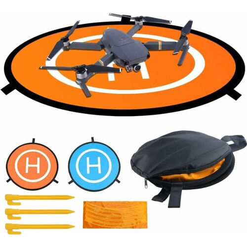 Foldable Drone Landing Surface, Waterproof with Reflective Strips, Portable Foldable, Universal Drone Landing Pad, Double Sided Design, Fast-fold, 2