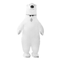 Felfújható jelmez könnyen felfújható funkcióval, felnőtt felfújható jelmez halloweeni partira, cosplay eseményre, jegesmedve jelmez elemes