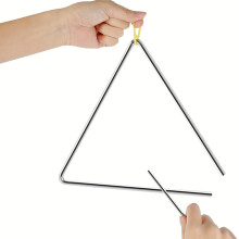 4/5/6/7/8/9/10 Inch Steel Triangle Hand Percussion Instrument Rhythm Steel Triangles Musical Instrument (8') 8 inch