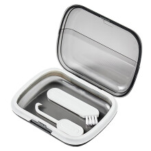 Mouth Guard Holder Odorless Aligner Case With Lid Hinge Portable Retainer Box For Braces Removal Tool Transparent Black