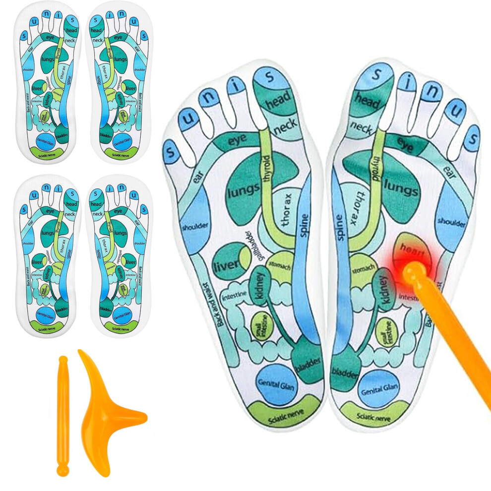 Reflex Zone Socks with Massage Stick for Easy Foot Reflexology at Home