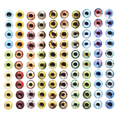 100 Pieces Multicolor Glass Eye Pendants Crafting Materials-8mm
