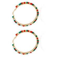 Modern Christmas Jewelry Multicolor Beaded Earrings Alloy