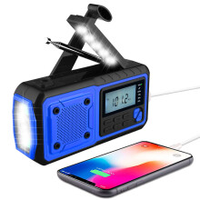 Emergency Weather Radio with NOAA Alerts, Solar Hand Crank, 4000mAh Power Bank, SOS and LED Lights