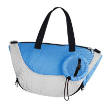 Adjustable Cat Grooming Bag For Cleaning And Manicure, White And Blue, Size Adjustable, Durable Nylon, Pet Grooming