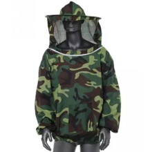 Beekeeping Jacket Lightweight Breathable Polyester Mesh Veil Zippered Neck Design Tool Pocket Men Women Camouflage Green
