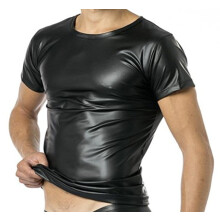 VAC32000 Men's Latex Half Sleeve Vinyl Shirt 5XL Black