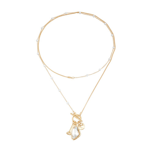 Multi Faceted Glass Necklace Creative Collarbone Chain Stylish