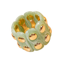 Artistic Marbled Ellipsoidal Bangle Stretch Rope Bangle-Green