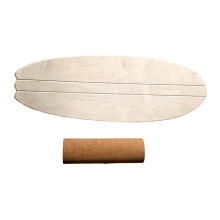 Balance Board For Snowboarding Training With Roller, Wooden Construction, Wood Color