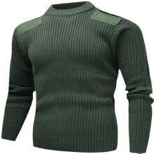 Knitted Jumper Men's Striped Long Sleeve Pullover Casual Winter Knit Regular Fit Size M Soft Warm