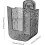 Wallmounted refillable wipe dispenser with suction cups, performance control, largecapacity fabric holder (gray). 3