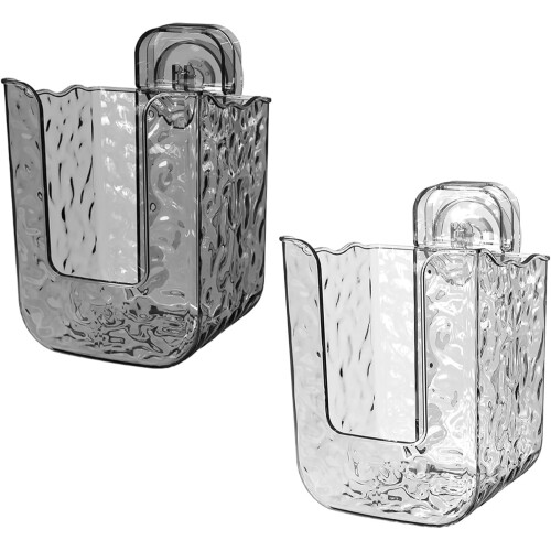 Wallmounted refillable wipe dispenser with suction cups, performance control, largecapacity fabric holder (gray). 1