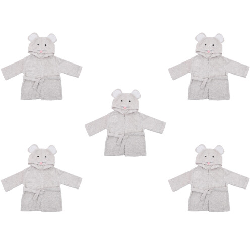 5Pièces Peignoir Bébé Cartoon Coton Séchage Rapide 2