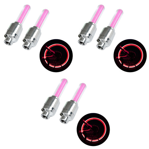 6Pièces Roue LED Rose Étanche Valve Anglaise 2
