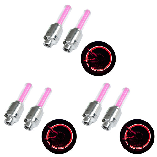 6Pièces Roue LED Rose Étanche Valve Anglaise 1