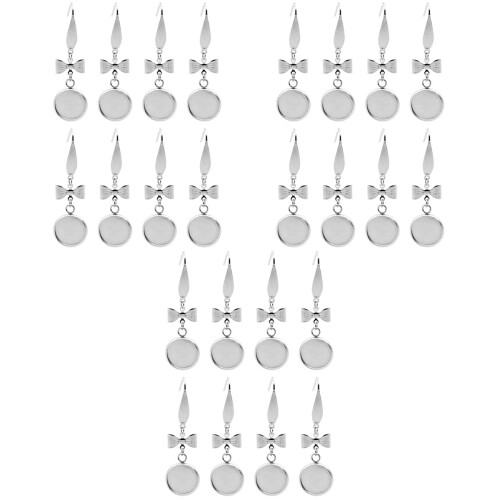 60Pièces Bases Boucles D'oreilles Métal Argent Pour DIY Durable 2