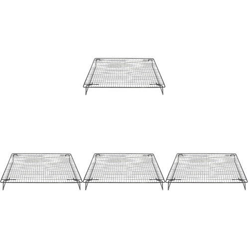 4Pièces Racks De Cuisson En Acier Carboné Noir Stables Solides 2