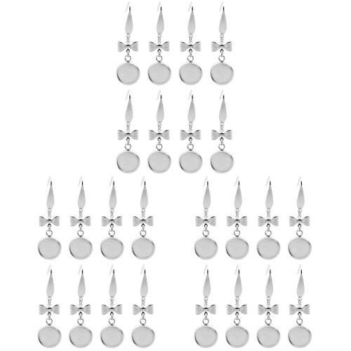 60Pièces Bases Boucles D'oreilles Métal Argent Pour DIY Durable 1