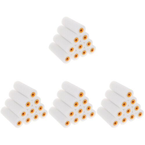 40Pièces Rouleaux Mousse Blancs 4 Pouces Pour Murs 1