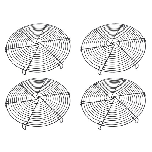 4Pièces Grille De Refroidissement Noire Fer Solide Pour Gâteaux 1