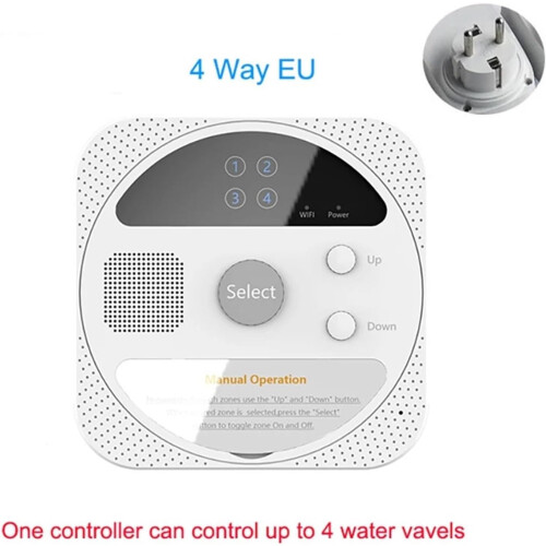Smart Garden Irrigation Controller with WiFi Watering Timer, 4 Zone Programmable Drip System EU 1
