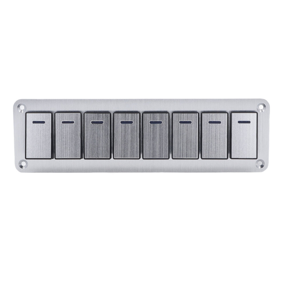 8 Gang Led Rocker Switch Panel 12-24V | 3 Pin On/Off Blue 9391373639265