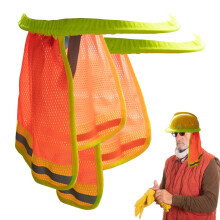 Safety Hat Sun Protection Round Protective Hat Reflective Strips Visibility 2 Pack orange