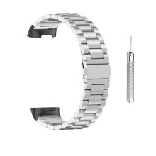 Längenverstellbares Metallarmband für Fitbit Charge 5, Edelstahlarmband mit Doppelfaltschließe, angenehmes Tragegefühl für den täglichen