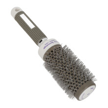 Cepillo térmico radiante para el cabello, cerdas antiestáticas para un deslizamiento sin esfuerzo a través del barril sin costuras, mango suave al