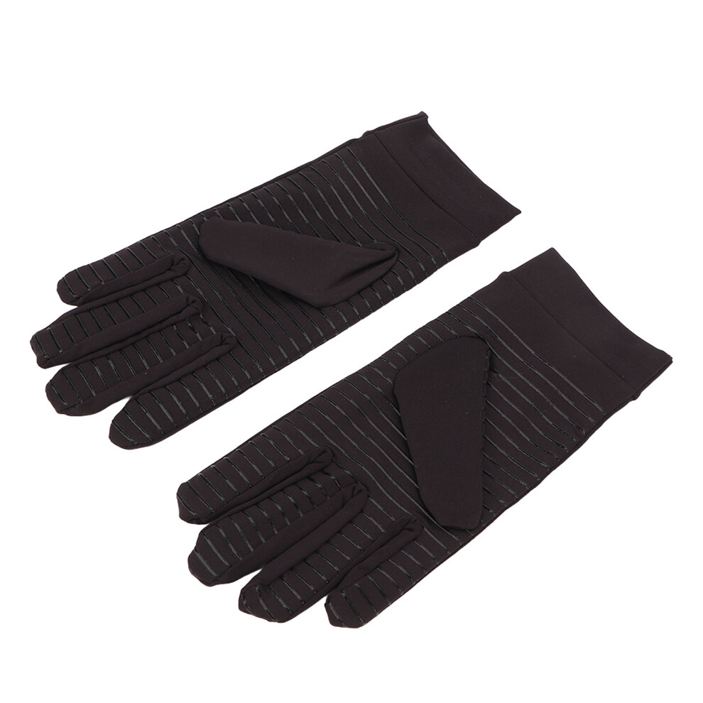 Copper Infused Compression Gloves for Men and Women, Three-Finger Design Moisture Wicking Anti-Slip Adhesive, Arthritis Pain Relief Support Gloves