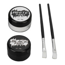 Kit de Maquiagem de Efeitos Especiais Não Tóxico, Paleta à Prova d'Água em Preto e Branco, Qualidade Profissional e Boa Cobertura para Carnavais