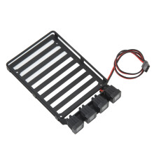 RC Roof Rack Luggage Carrier with LED Light for 1/24 RC Crawler, Black