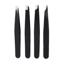 Herramienta de belleza profesional para un cuidado versátil, pinzas de acero inoxidable de precisión con elegante acabado negro, aptas para