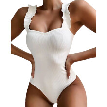 Body ajustado para mujer, material transpirable con tirantes, escote cuadrado, cierre de botones a presión, control abdominal, acanalado.