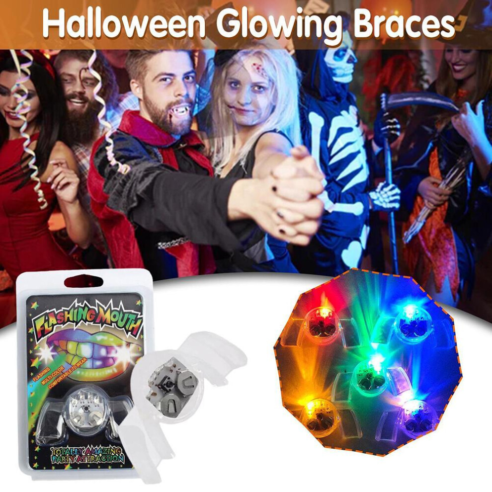Glow Braces with Flashing LEDs, Light Up Teeth, Halloween Costume