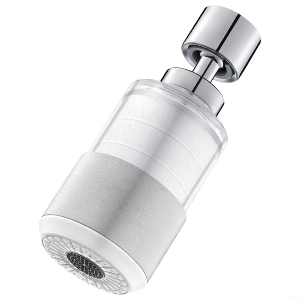 360Degree Rotating Faucet Filter Tap Attachment With Two Spray Modes, Watersaving Sink Extender, Brass Abs Silver 9347817219128