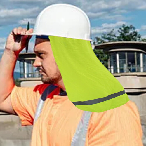 Helmet Neck Protector, Sun Protection, 2 Breathable Linings, QuickDrying Fluorescent Green 1